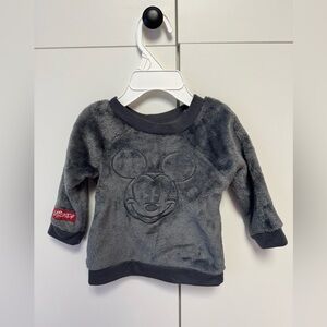 Disney Mickey baby gray fleece sweatshirt. Size 3-6 months.